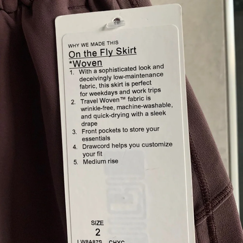 Lululemon On the Fly Skirt Woven: Cherry Cola - Picture 8 of 11